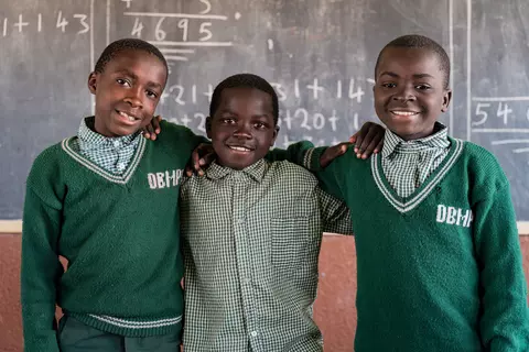 Schüler der Sekundarschule in Makululu, Sambia