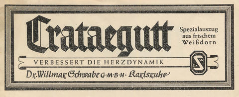 Werbung für Crataegutt aus den 50er-Jahren