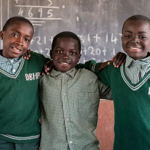 Schüler der Sekundarschule in Makululu, Sambia