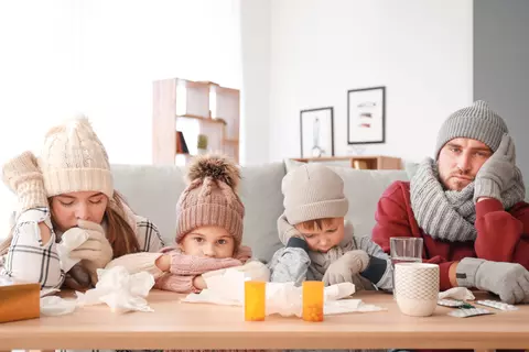 Family with cough and cold
