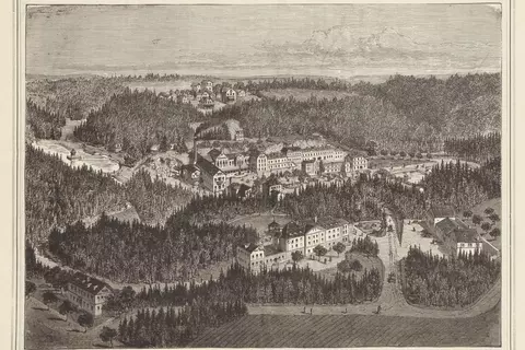 Historische Abbildung Kur- und Badeort Augustusbad bei Dresden