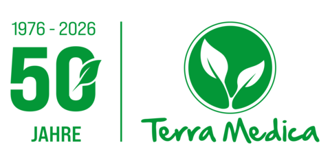 Das Logo der Arzneipflanzenkulturen Terra Medica zum 50. Bestehen